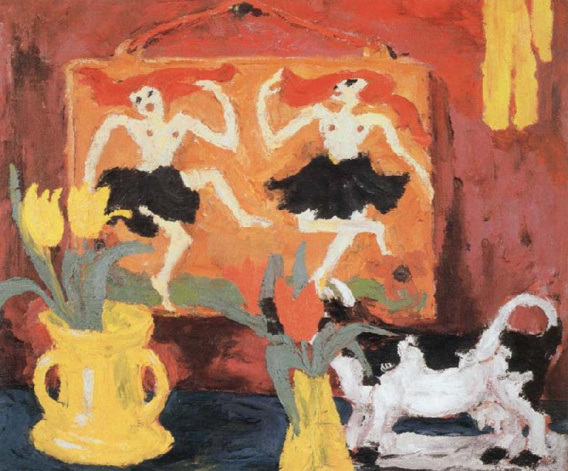 Emil Nolde still life with dancers oil painting image